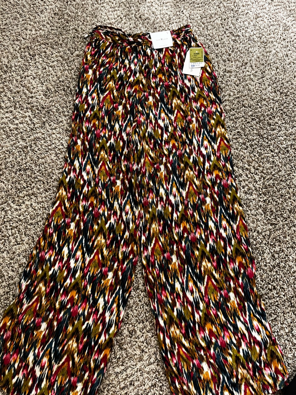 Multi color pattern pants